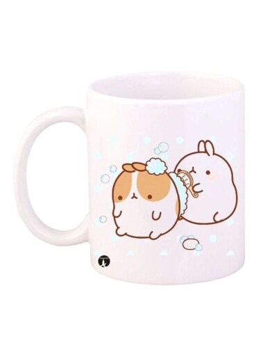 Rabbit Printed Mug White/Orange/Brown