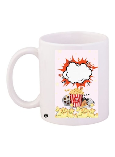 Popcorn Printed Coffee Mug White/Red/Yellow