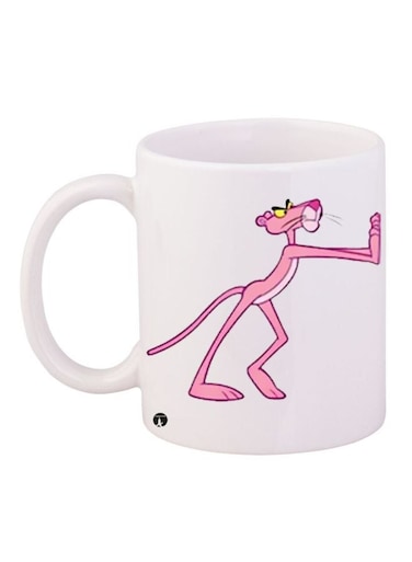 The Pink Panther Printed Coffee Mug White/Pink/Yellow