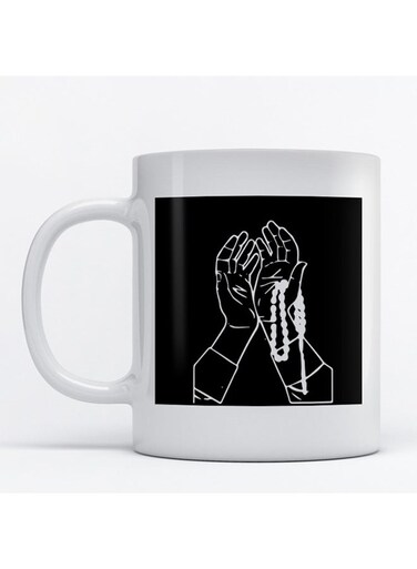 Prayer Printed Mug White/Black