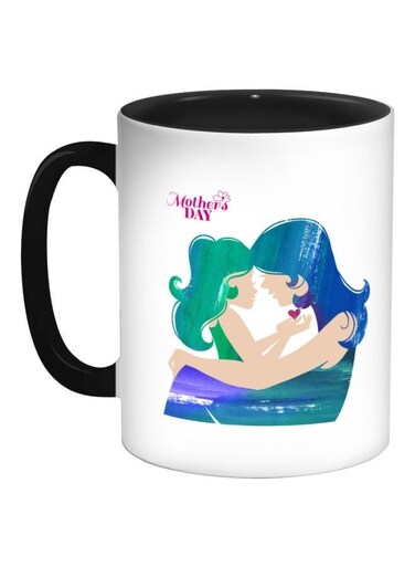 Mothers Day Printed Coffee Mug Black/White/Blue 325ml