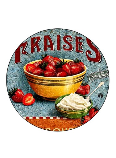 Strawberries Printed Fridge Magnet Multicolour