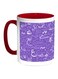 Arabic Letters Printed Coffee Mug Red/White/Purple 11ounce