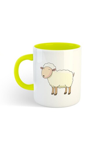 Eid Al-Adha Sheep Printed Mug White/Yellow