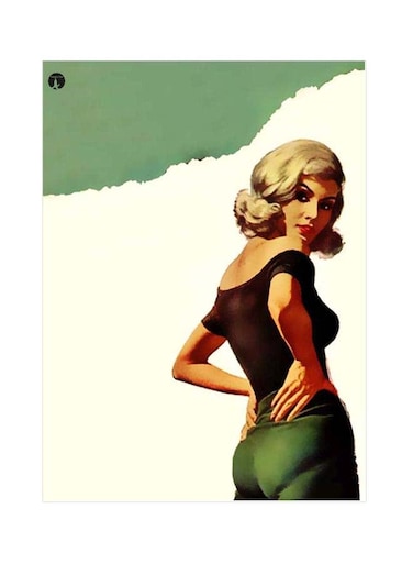 Lady Themed Metallic Plate Green/Brown/Beige 20x15cm