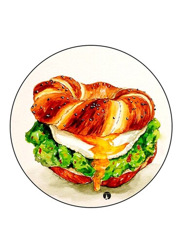 Food Printed Fridge Magnet Round Multicolour