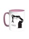 Industrial Robot Printed Coffee Mug Pink/White 11ounce
