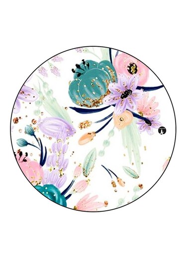 Flowers Printed Fridge Magnet Round Multicolour