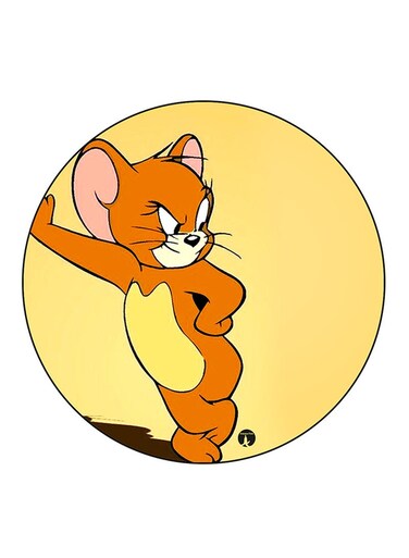 Tom And Jerry Printed Fridge Magnet Round Multicolour