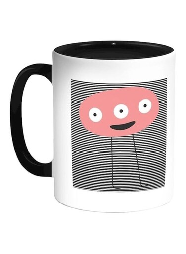 Cartoon Printed Coffee Mug Black/White/Pink