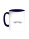 Mustache Printed Coffee Mug Blue/White 11ounce