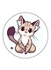 Cat Printed Fridge Magnet Multicolour