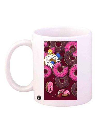 The Simpsons Printed Coffee Mug White/Red/Pink