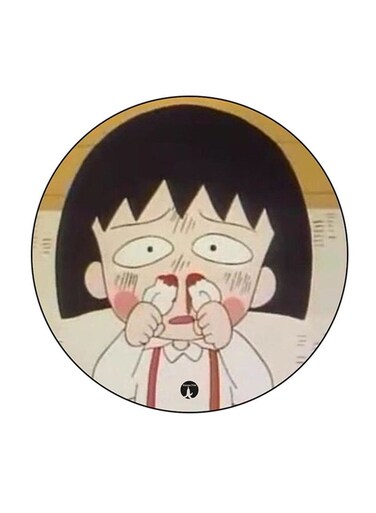 Anime Chibi Maruko Chan Printed Fridge Magnet Round Multicolour
