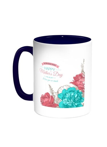 Happy Mother's Day Printed Coffee Mug Blue/White 11ounce