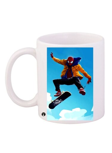 Spider-Man Printed Coffee Mug White/Blue/Yellow