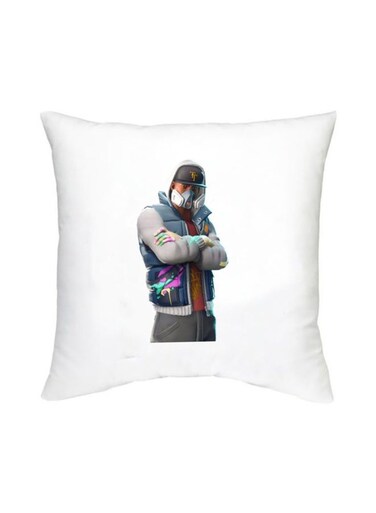 Fortnite Character Printed Decorative Cushion White/Blue/Grey 16x16inch