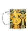 Egyptian Mummy Printed Coffee Mug White/Yellow/Blue 350ml
