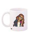 Cartoon Girl Printed Coffee Mug White/Brown/Blue 11ounce