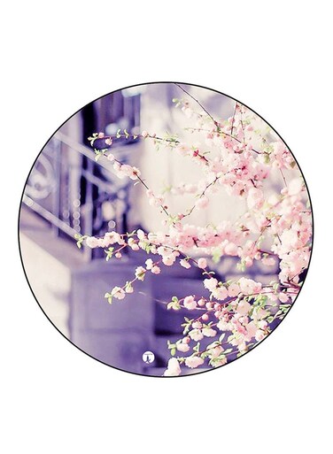 Flowers Printed Fridge Magnet Round Multicolour