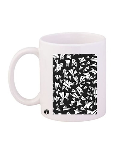 Paper Planes Printed Coffee Mug White/Black