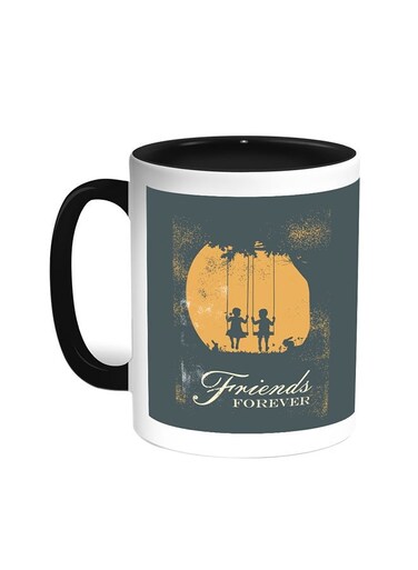 Friends Forever Printed Coffee Mug Black/White 11ounce