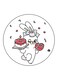 Rabbit Printed Fridge Magnet Multicolour