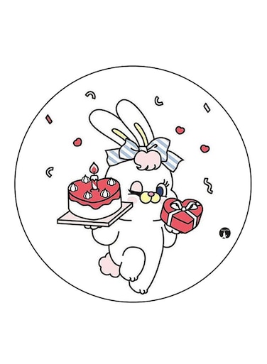 Rabbit Printed Fridge Magnet Multicolour