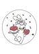 Rabbit Printed Fridge Magnet Multicolour