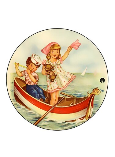 Vintage Art Printed Fridge Magnet Multicolour