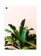 Leaf Themed Metallic Plate Green/Pink/Black 20x15cm