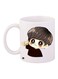 Cartoon Boy Printed Coffee Mug White/Black/Grey 11ounce
