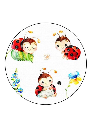 Ladybug Printed Fridge Magnet Round Multicolour