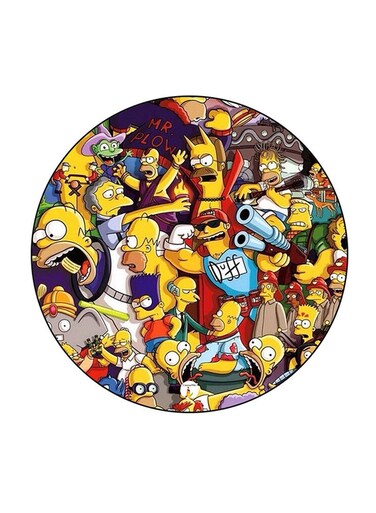 Simpsons Printed Fridge Magnet Round Multicolour