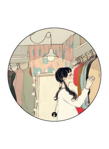 A Girl Printed Fridge Magnet White/Black/Green