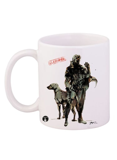 Metal Gear Game Printed Coffee Mug White/Black/Grey 12ounce