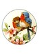 Flower And Birds Printed Fridge Magnet Green/Pink/Blue 5.5cm