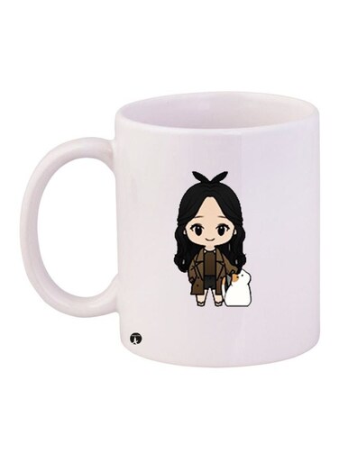 Girl Printed Coffee Mug White/Brown/Black