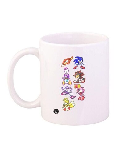 Sonic Video Game Printed Coffee Mug White/Blue/Red