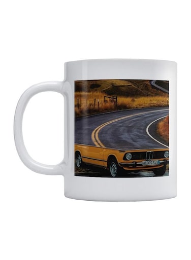 Visual Art Printed Mug White/Yellow/Black