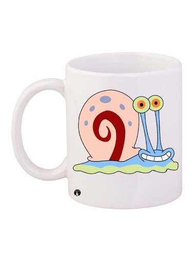 Cartoon Printed Coffee Mug White/Blue/Red 11ounce