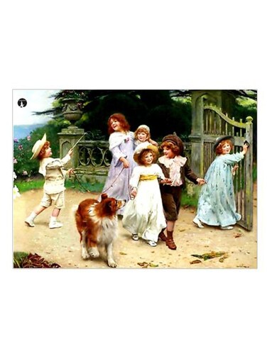 Vintage Themed Decorative Plate Green/White/Beige 20x15cm