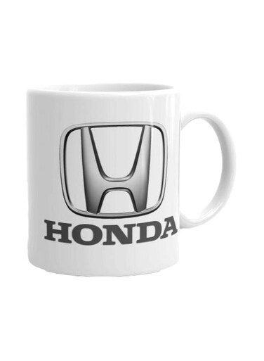 Honda Logo Printed Mug White/Black/Grey