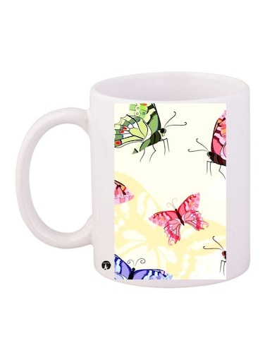 Printed Coffee Mug White/Pink/Green
