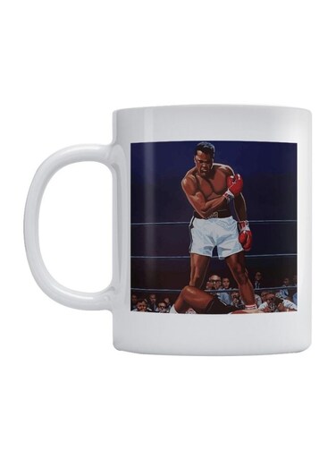 Boxer Muhammad Ali Printed Mug White/Blue/Brown 350ml