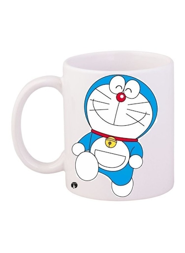 Cute Doraemon Printed Coffee Mug White/Blue/Red 11ounce
