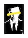 Printed Fridge Magnet Black/White/Yellow