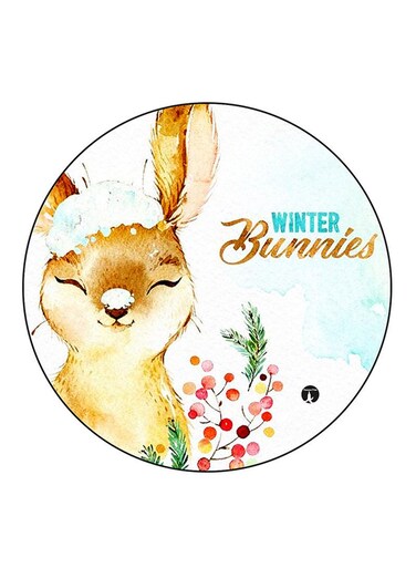Rabbit Printed Fridge Magnet Round Multicolour