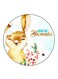 Rabbit Printed Fridge Magnet Round Multicolour