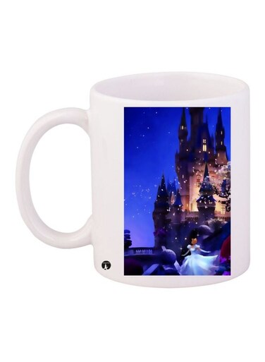 Castle Printed Coffee Mug White/Blue/Black 11ounce
